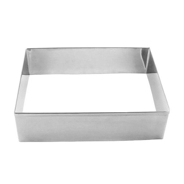 Aro Cortador Retangular Liso em Inox - 30x20x10 cm - 01 unidade - GoldPan - Rizzo Confeitaria