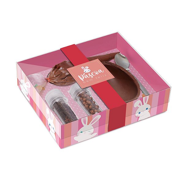 Caixa Kit Confeiteiro Coelhinhos Rosa 100g - Cromus Páscoa - Rizzo