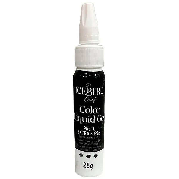 Corante Liquid Gel Preto Extra Forte 25g - Iceberg