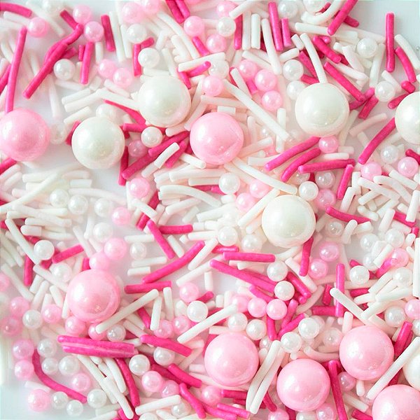 Sprinkles Confeitos de Açúcar para Decoração Baby Pink 100 g - 01 unidade - Mago