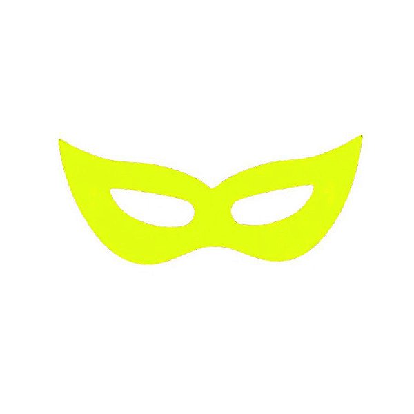 Máscara de Carnaval em Papel - Gatinho - Amarelo Neon - Mod 6943 - 12 unidades - Rizzo