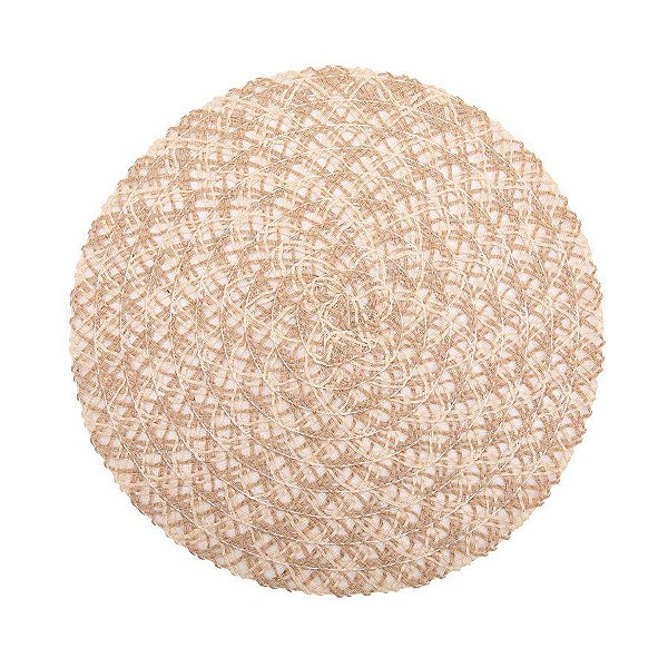 Sousplat em Fibra Bege/Branco/Cobre - 1 unidade - Cromus - Rizzo