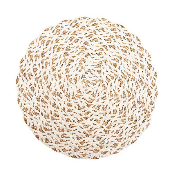 Sousplat em Fibra Bege Escuro/Creme - 1 unidade - Cromus - Rizzo