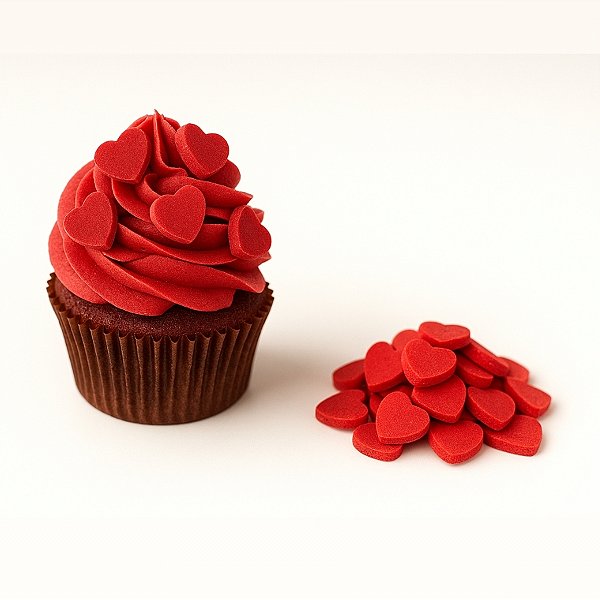 Mini Confeito - Mini Corações Vermelhos - 20 gramas - Abelha Confeiteira - Rizzo