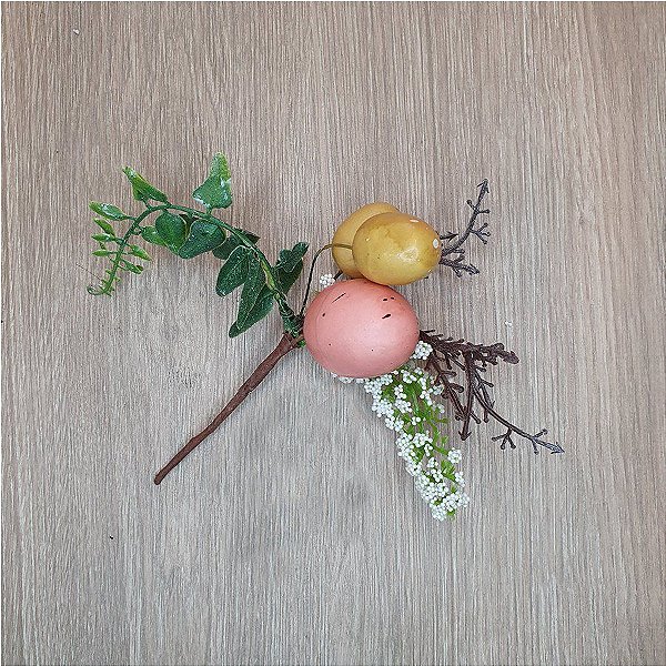 Galho Pick Decorativo de Páscoa com Ovo - 21cm - 1 unidade - Rizzo