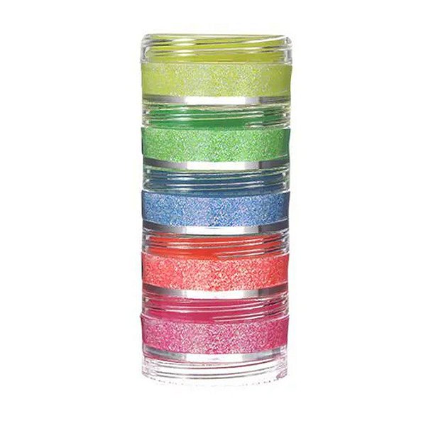 Tinta Facial Cremosa com Glitter Iridescente Neon Kit 5 Cores 3g - 1 unidade - ColorMake - Rizzo