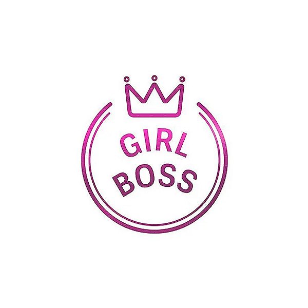 Adesivo "Girl Boss" - Ref.2036 - Hot Stamping - Pink Metálico - 50 unidades - Stickr - Rizzo