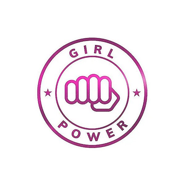 Adesivo "Girl Power" - Ref.2037 - Hot Stamping - Pink Metálico - 50 unidades - Stickr - Rizzo