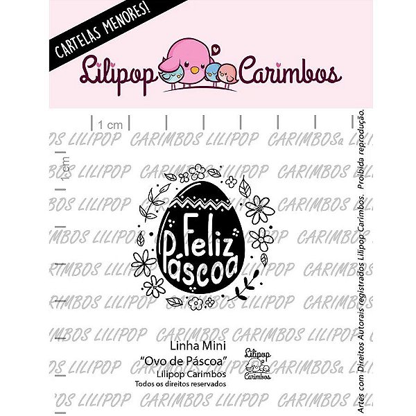 Cartela de Carimbos Mini - Ovos de Páscoa - Lilipop Carimbos - 01 Unidade - Rizzo