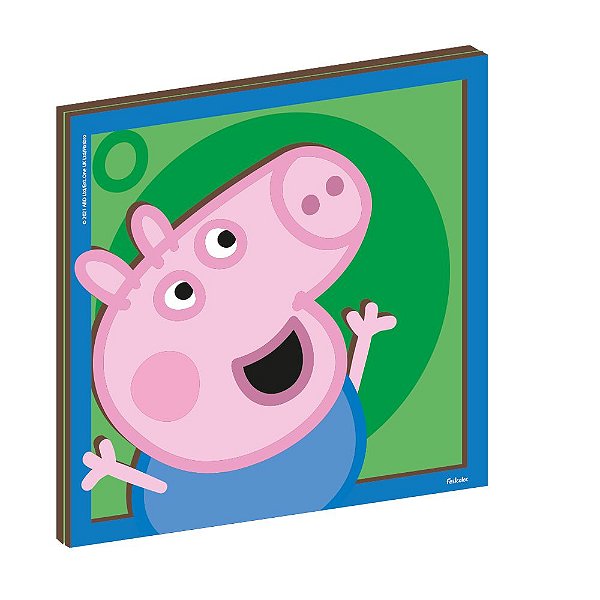 Quadro Decorativo MDF - George Individual - Peppa Pig  - 1 Unidade - Festcolor - Rizzo.