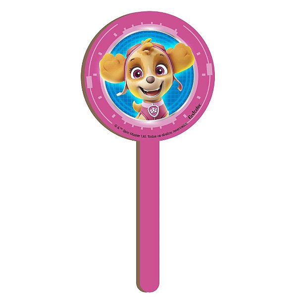 Pick Decorativo MDF Skye Patrulha Canina - 1 Unidade - Festcolor - Rizzo