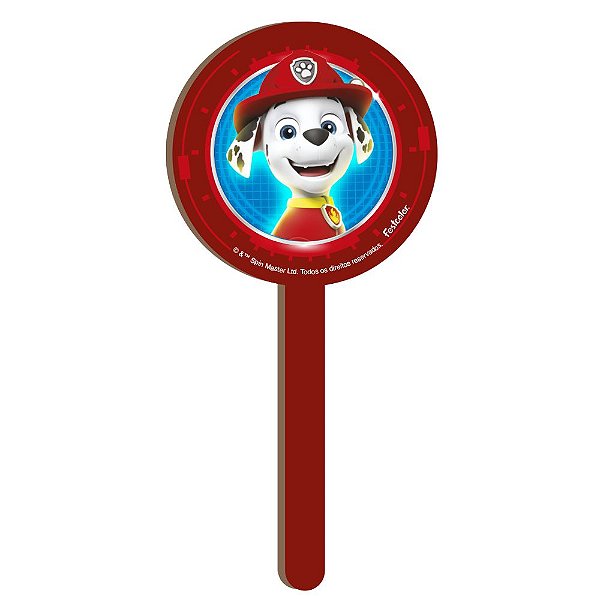 Pick Decorativo MDF Marshal Patrulha Canina - 1 Unidade - Festcolor - Rizzo