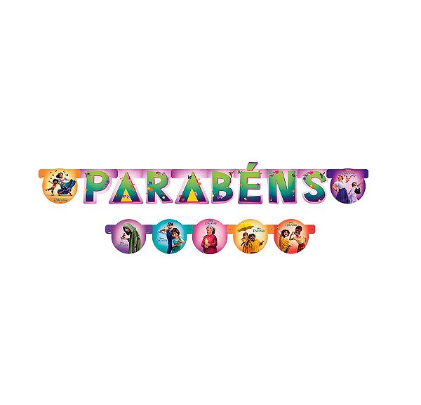 Faixa Parabéns Encanto - 1 Unidades - Regina Festas - Rizzo Confeitaria.