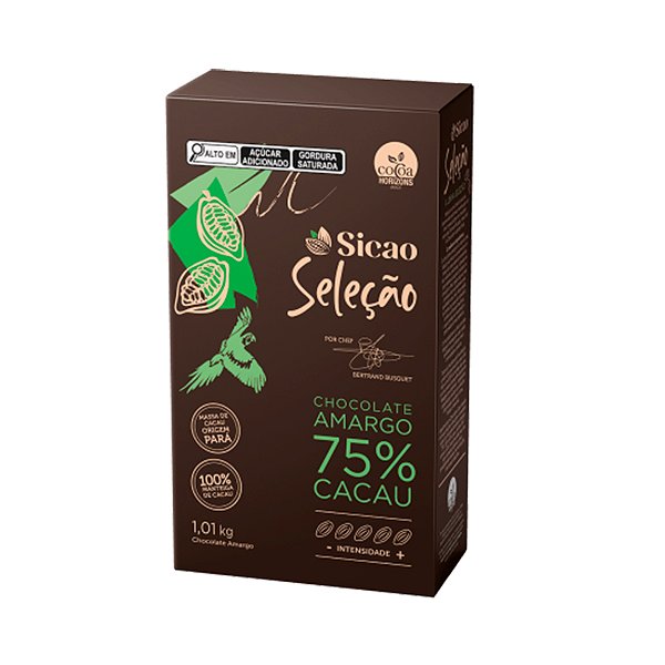 Chocolate Seleção Amargo 75% Cacau - 1,01 kg - 1 unidade - Sicao - Rizzo