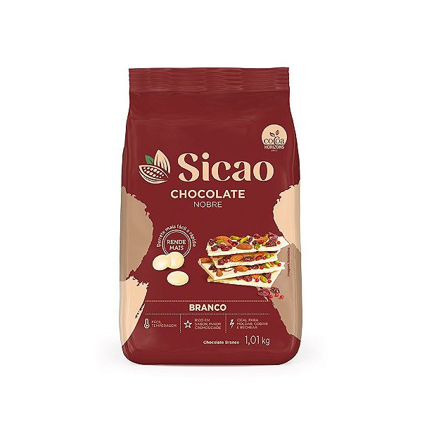 Sicao Chocolate Nobre - Branco 1,01 kg - 1 unidade - Sicao - Rizzo Confeitaria