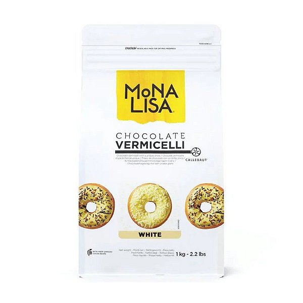 Vermicelli Chocolate Belga Branco 1 kg - Mona Lisa - Rizzo