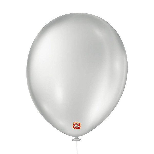 Balão de Festa Cintilante - Prata - 50 Unidades - Balões São Roque - Rizzo