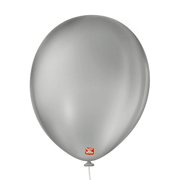 Balão de Festa Látex Liso - Cinza - Balões São Roque