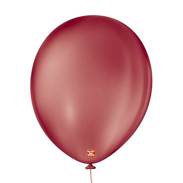 Balão de Festa Látex Liso - Bordô - 50 Unidades - Balões São Roque