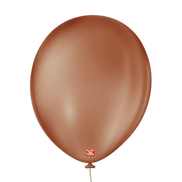 Balão de Festa Látex Liso - Café - 50 Unidades - Balões São Roque