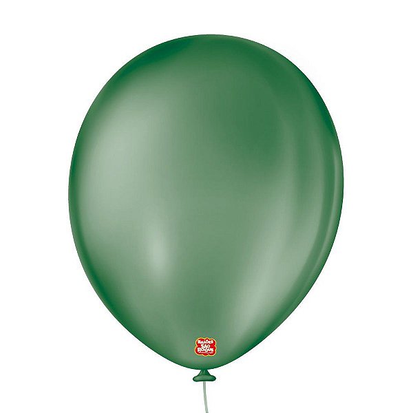 Balão de Festa Látex Liso - Verde Musgo - 50 Unidades - Balões São Roque