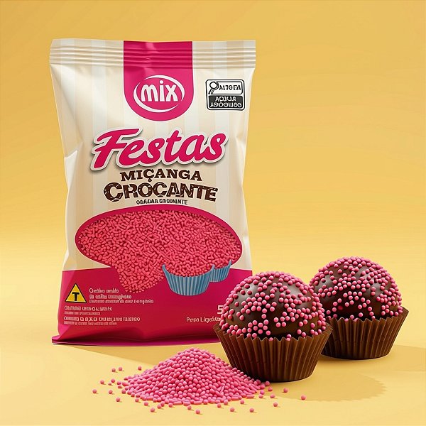 Confeito Miçanga - Rosa - 500g - 1 Unidade - Mix