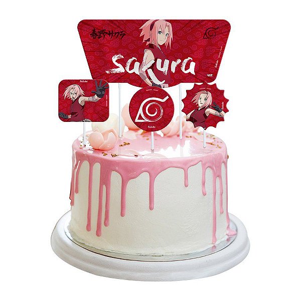 Topper Para Bolo Sakura - 4 Unidades - Festcolor -  Rizzo Confeitaria