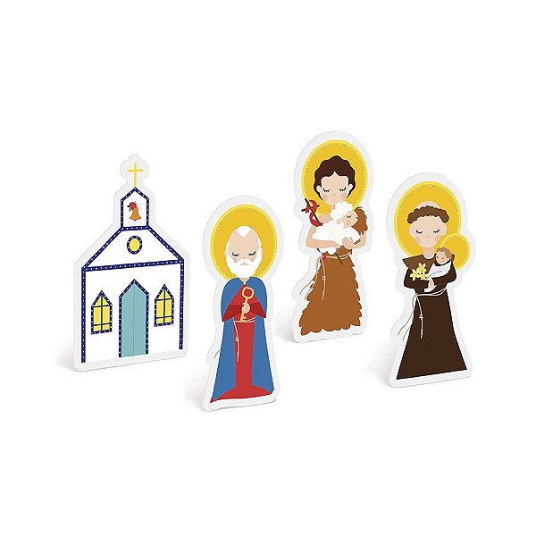 Decorativo de Mesa Viva São João - 4 Unidades - Cromus - Rizzo Confeitaria