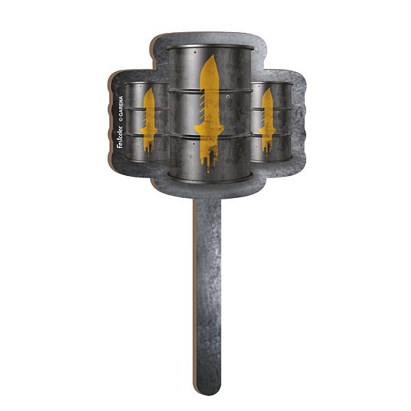 Pick Decorativo Barril MDF Free Fire - 1 Unidade - Festcolor - Rizzo