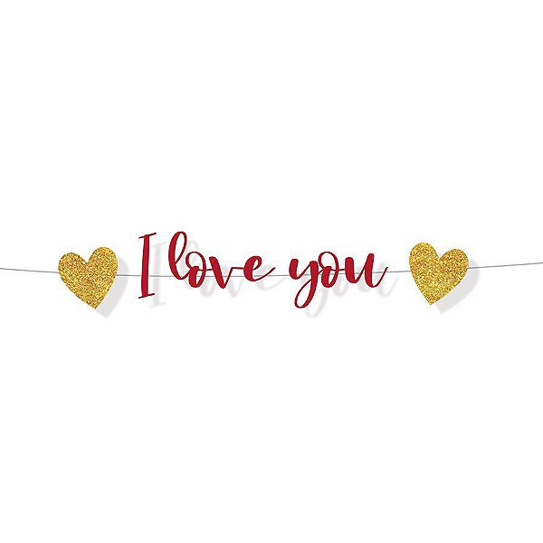 Faixa Decorativa I Love You- 1 Unidade - Cromus - Rizzo Confeitaria