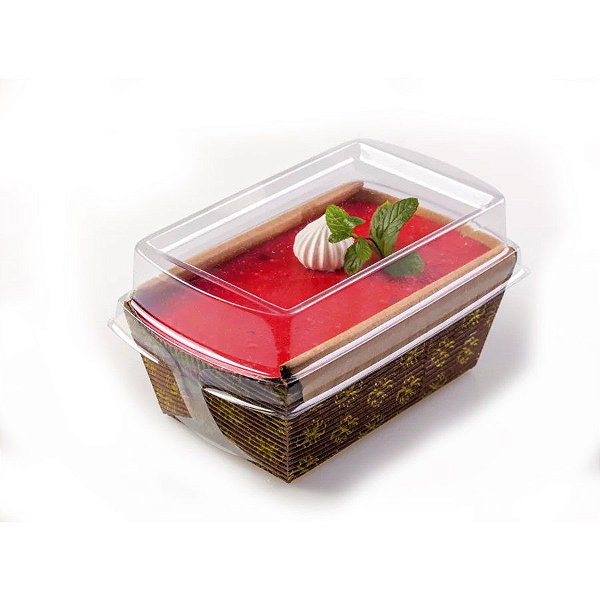 Forma Bolo Inglês Forneável Com Abas e Tampa Decorado 100g - 5 Unidades - Ecopack - Rizzo Confeitaria