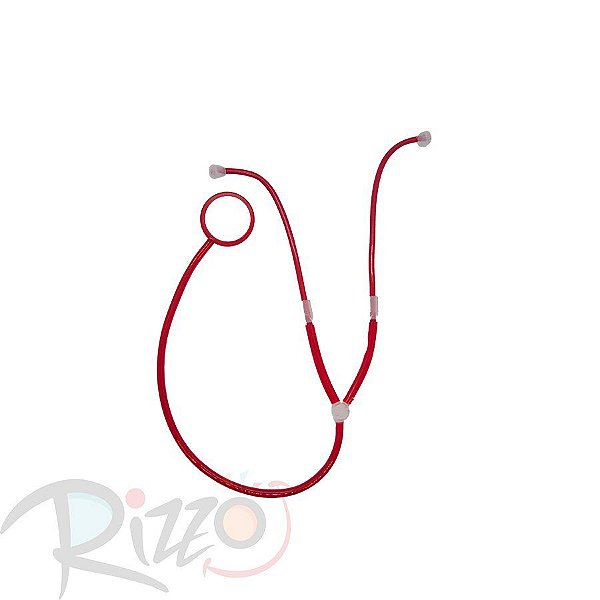 Adereço de Carnaval - Estetoscópio Plástico - Vermelho - NYR6474 - 01 unidade - Rizzo