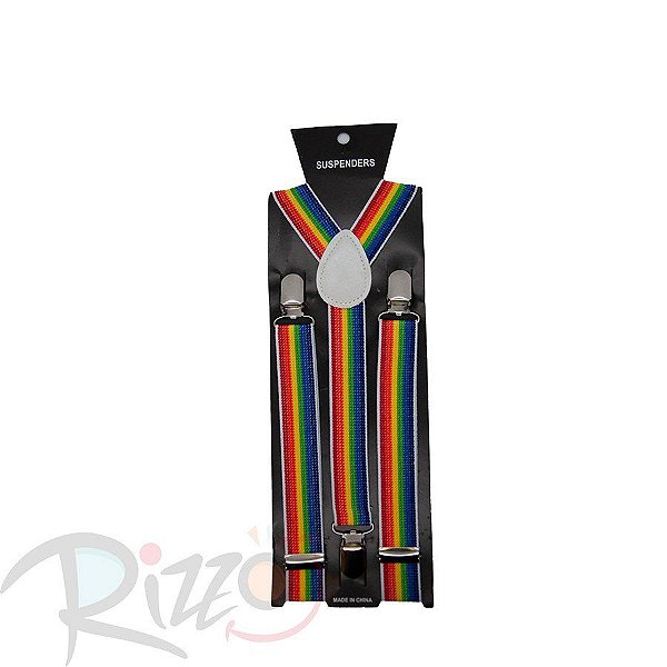Adereço de Carnaval - Suspensório - Arco-Íris - Mod:428 - 01 unidade - Rizzo