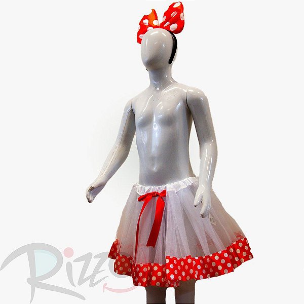 Kit Fantasia Carnaval - Vermelho poá branco - Mod:621 - 01 unidade - Rizzo