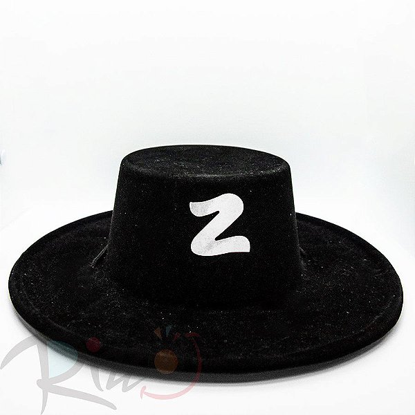 Adereço de Carnaval Chapéu Zorro - Preto - Mod:6539 - 01 unidade - Rizzo