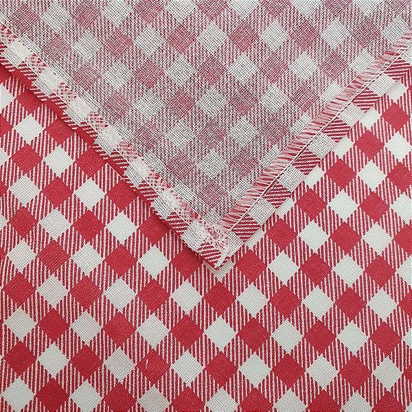 Guardanapo Chita Xadrez Vermelho - 40x40 Cm - 1 Unidade - Artesanal - Rizzo Confeitaria