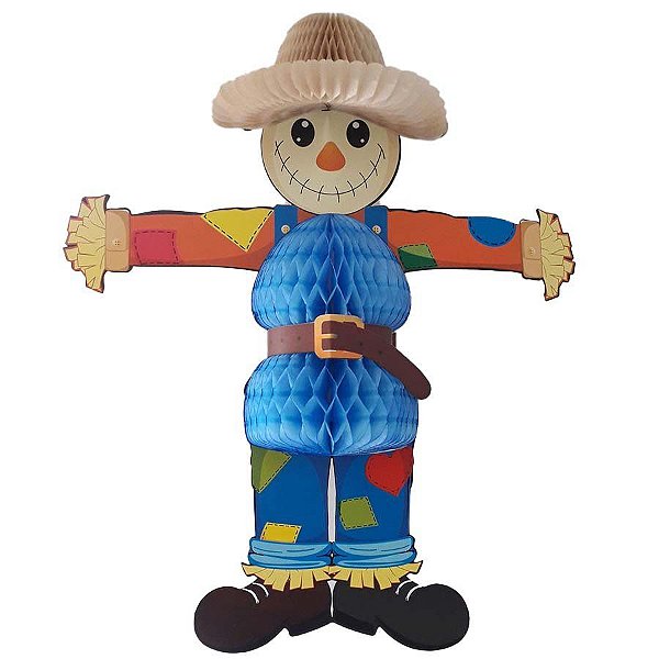 Espantalho São João 600 MM - Enfeite Papel de Seda - Colmeia - 1 Unidade - Girotoy - Rizzo Confeitaria