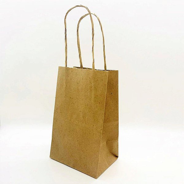 Sacola Kraft Natural - Ref6659 - 9,5x7,5x15cm - WMA - Rizzo Confeitaria