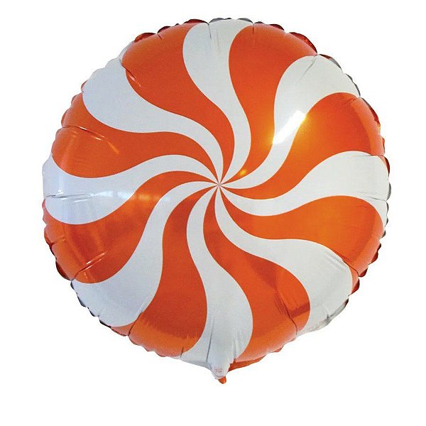 Balão Microfoil Pirulito Laranja - 1 unidade - 45cm (18'') - Balões São Roque - Rizzo Confeitaria