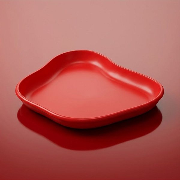 Bandeja Orgânica - 13x10cm - Vermelho - 1 unidade - Só Boleiras - Rizzo