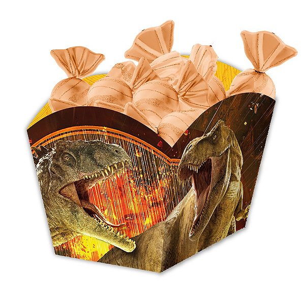Cachepot Medio - Festa Jurassic World 3   - 8 unidades - Festcolor - Rizzo Confeitaria