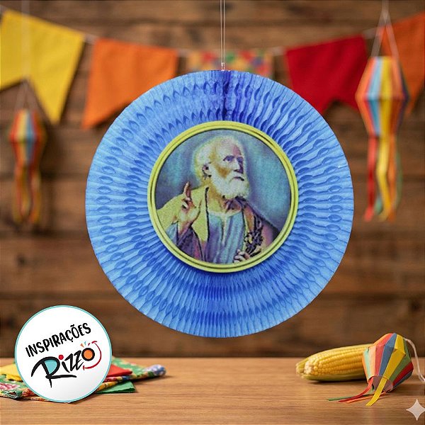 Arco-Íris São Pedro - Enfeite Papel de Seda - Colmeia - Festa Junina - 1 unidade - Rizzo Confeitaria