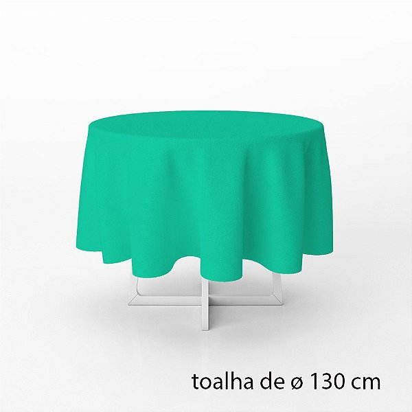 Toalha de Mesa Redonda em TNT -  130 cm diâmetro  - Azul Tiffany - 1 unidade - Best Fest - Rizzo