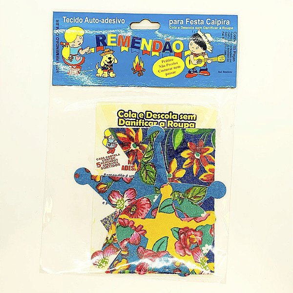 Remendo Festa Junina Tecido Auto Colante - 5 Unidades - Rizzo Confeitaria