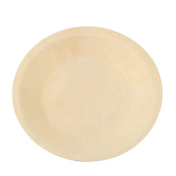 Prato De Madeira Redondo P - HA256 - 10 unidades - Silver Plastic - Rizzo Confeitaria