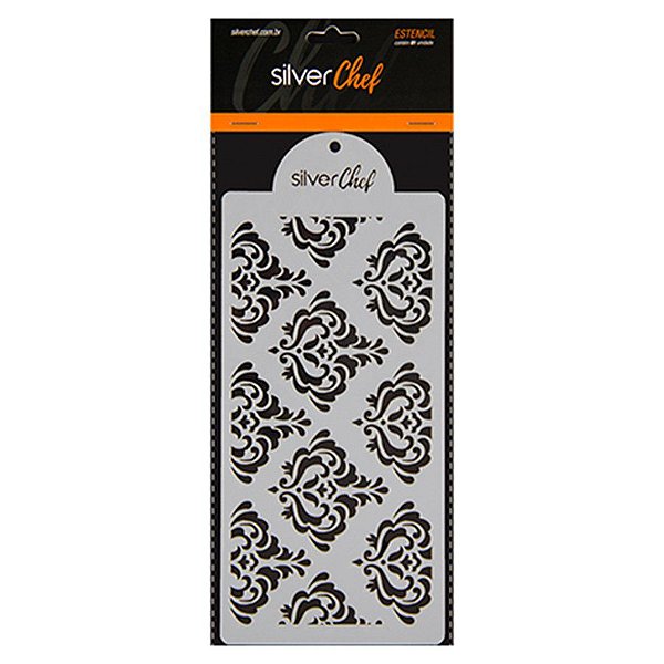 Stencil Plastico - Arabesco - FT261 - 1 unidade - Silver Plastic - Rizzo