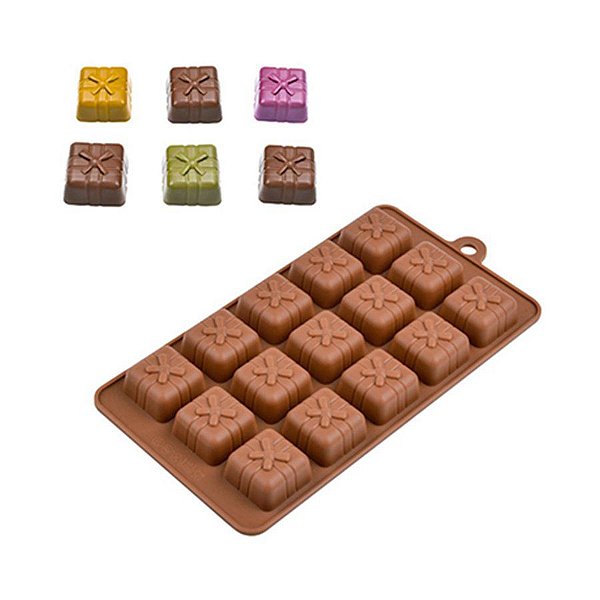 Molde De Silicone Chocolate - Surpresa - FT149 - 1 unidade - Silver Plastic - Rizzo Confeitaria