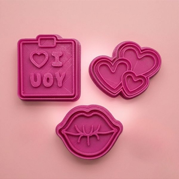 Kit Cortadores e carimbo Tema Amor - Ref 1007 - RR Cortadores - Rizzo