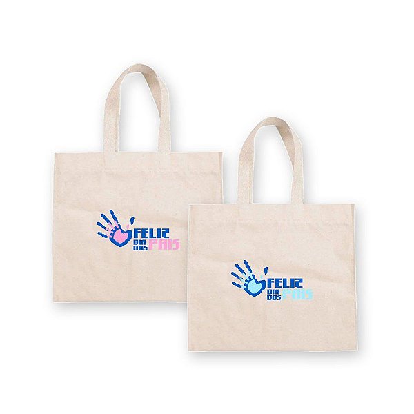 Sacola de Algodão Cru Personalizado - Feliz Dia Dos Pais - 45x45cm - 01 unidade - Rizzo