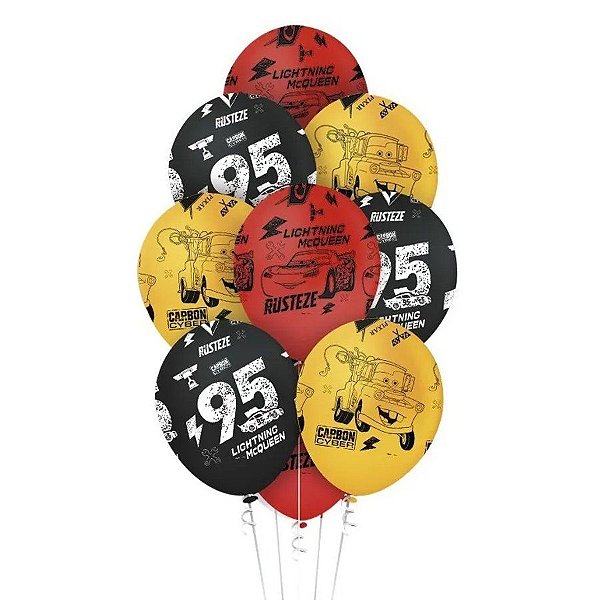Balão Latex Premium - 12 Pol. - Carros - 10 unidades - Regina - Rizzo Confeitaria